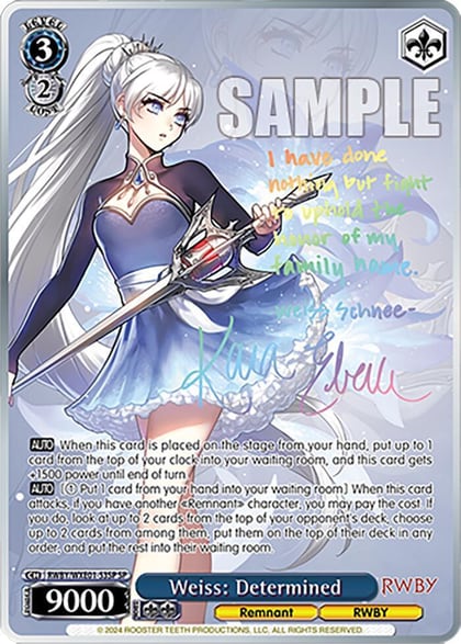 Weiss: Determined (SP), RWBY Premium Booster RWBY/WXE01-53SP SP
