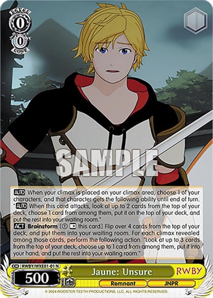 Jaune: Unsure, RWBY Premium Booster RWBY/WXE01-01 N