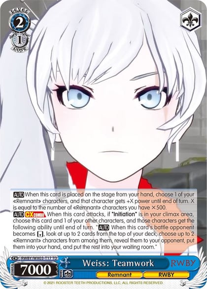 Weiss: Teamwork, RWBY RWBY/WX03-T17 TD