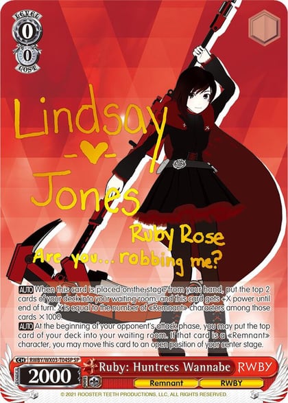 Ruby: Huntress Wannabe (SP), RWBY RWBY/WX03-T04SP SP