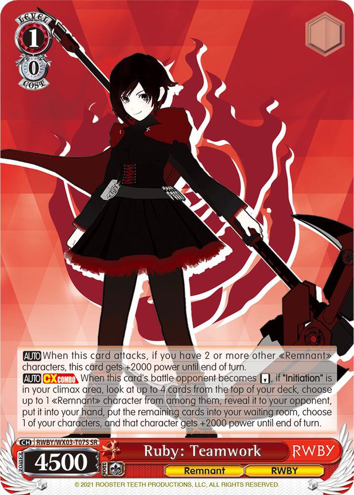 Ruby: Teamwork (SR), RWBY RWBY/WX03-T07S SR