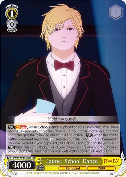 Jaune: School Dance, RWBY RWBY/WX03-002 RR