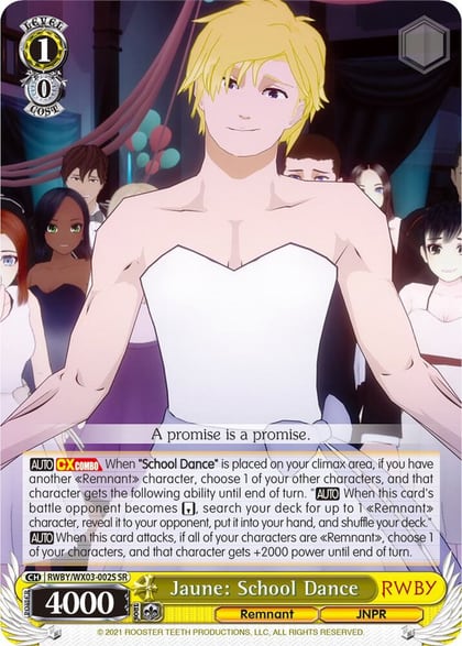 Jaune: School Dance (SR), RWBY RWBY/WX03-002S SR
