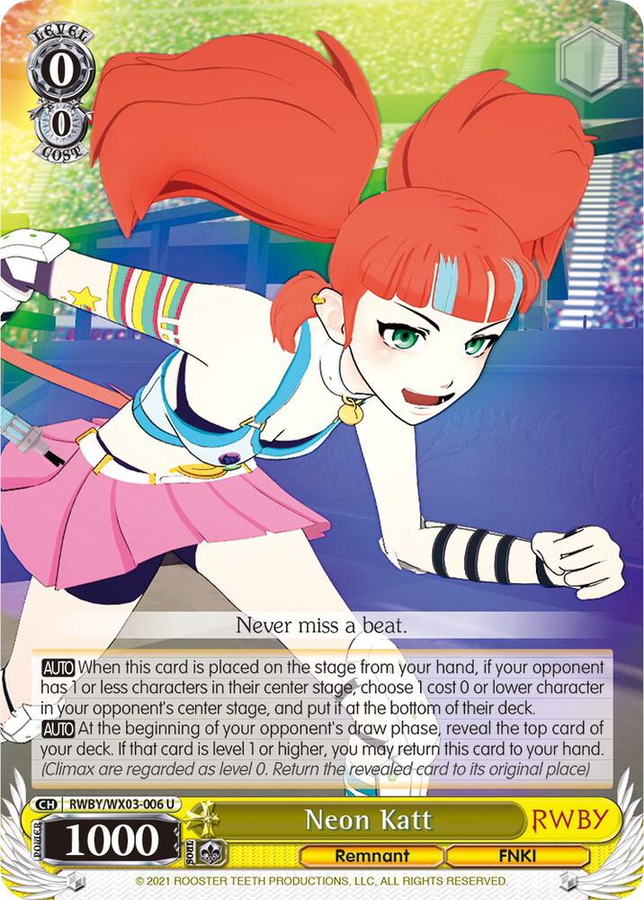 Neon Katt, RWBY RWBY/WX03-006 U