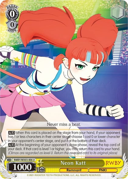 Neon Katt, RWBY RWBY/WX03-006 U