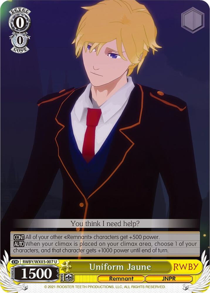 Uniform Jaune, RWBY RWBY/WX03-007 U