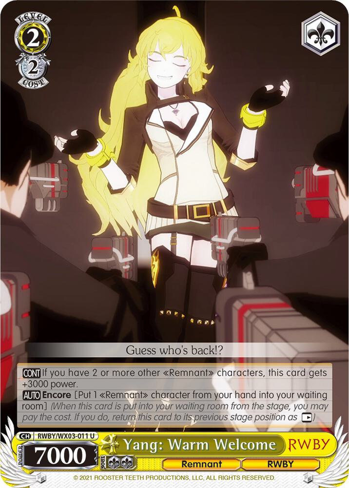 Yang: Warm Welcome, RWBY RWBY/WX03-011 U