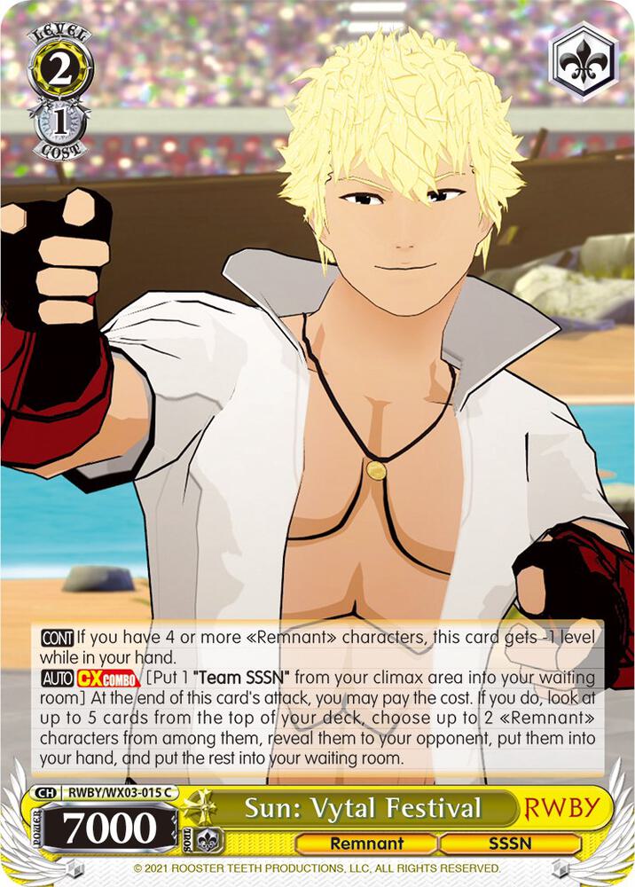 Sun: Vytal Festival, RWBY RWBY/WX03-015 C