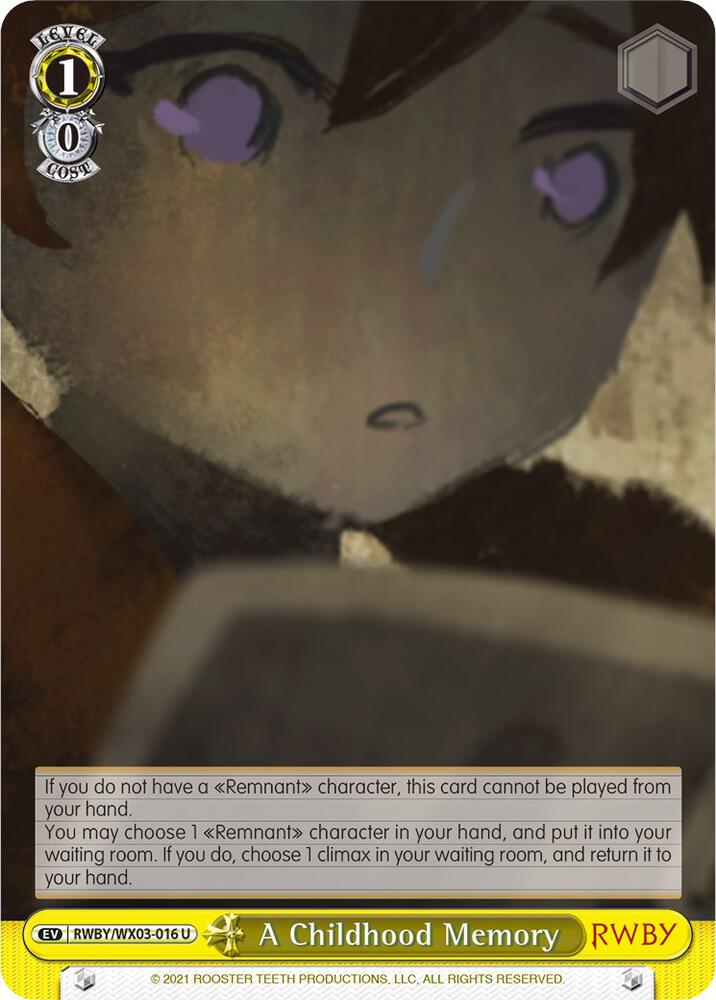 A Childhood Memory, RWBY RWBY/WX03-016 U