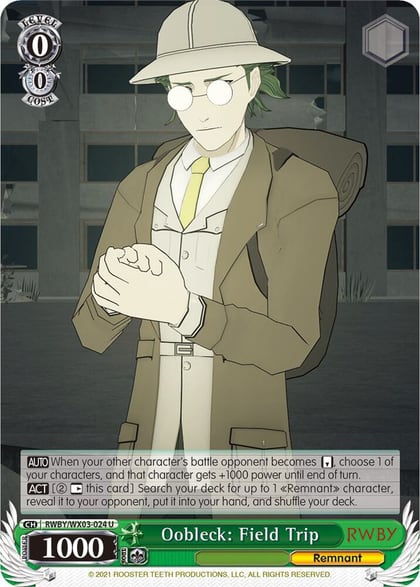 Oobleck: Field Trip, RWBY RWBY/WX03-024 U