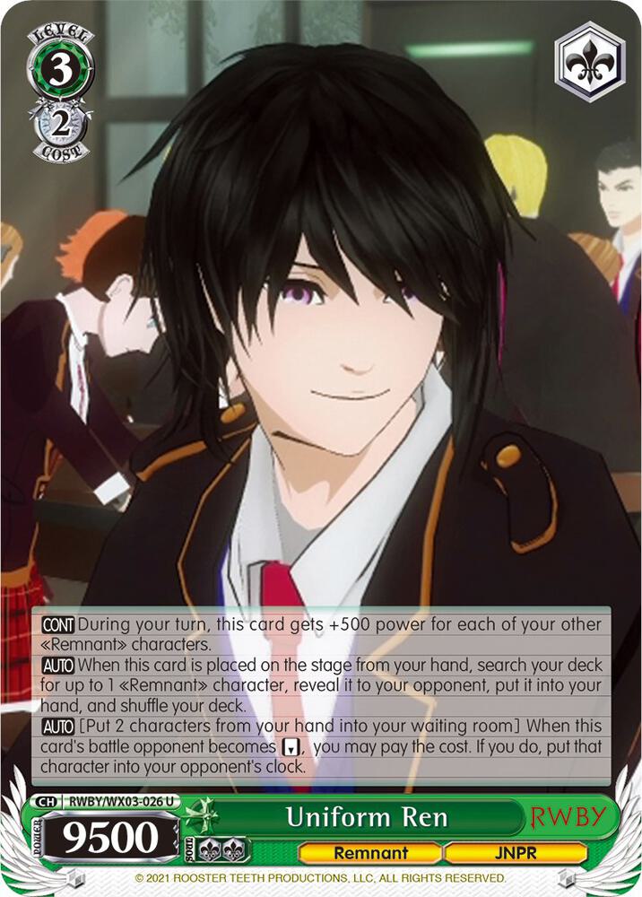 Uniform Ren, RWBY RWBY/WX03-026 U