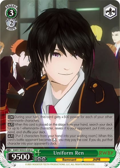 Uniform Ren, RWBY RWBY/WX03-026 U