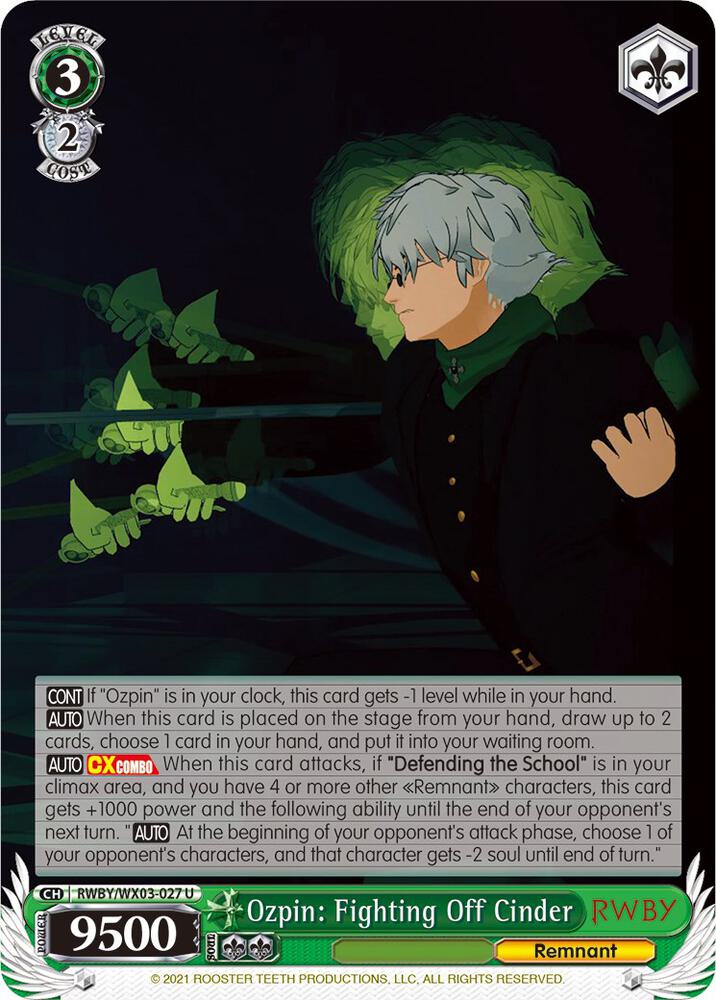 Ozpin: Fighting Off Cinder, RWBY RWBY/WX03-027 U