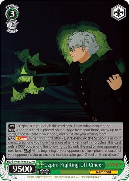 Ozpin: Fighting Off Cinder, RWBY RWBY/WX03-027 U