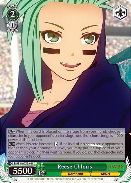 Reese Chloris, RWBY RWBY/WX03-036 C