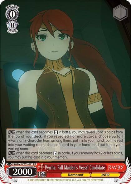 Pyrrha: Fall Maiden's Vessel Candidate, RWBY RWBY/WX03-041 RR