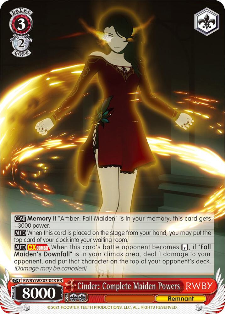 Cinder: Complete Maiden Powers, RWBY RWBY/WX03-043 RR