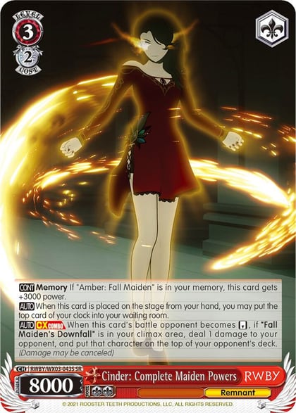 Cinder: Complete Maiden Powers (SR), RWBY RWBY/WX03-043S SR