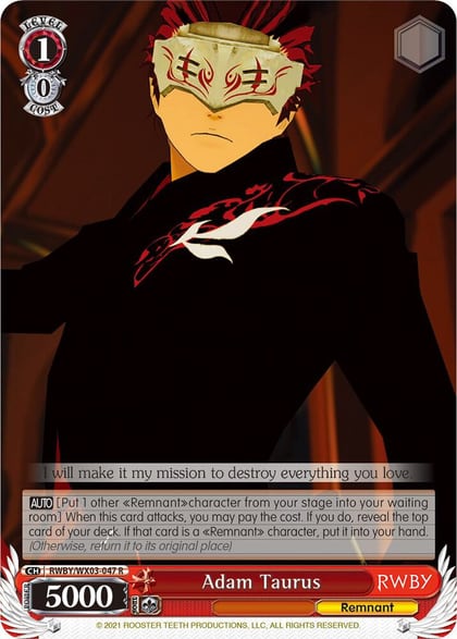Adam Taurus, RWBY RWBY/WX03-047 R