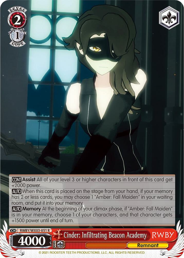 Cinder: Infiltrating Beacon Academy, RWBY RWBY/WX03-051 R