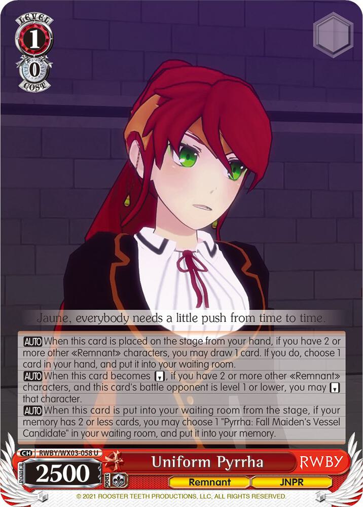 Uniform Pyrrha, RWBY RWBY/WX03-058 U
