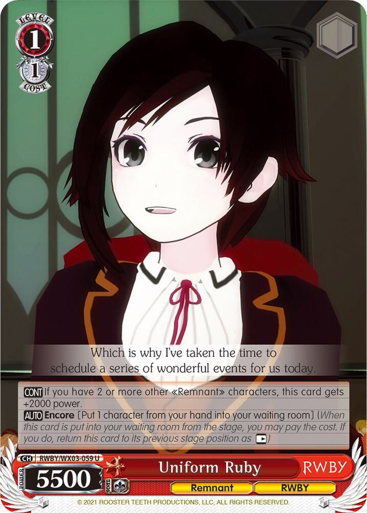 Uniform Ruby, RWBY RWBY/WX03-059 U
