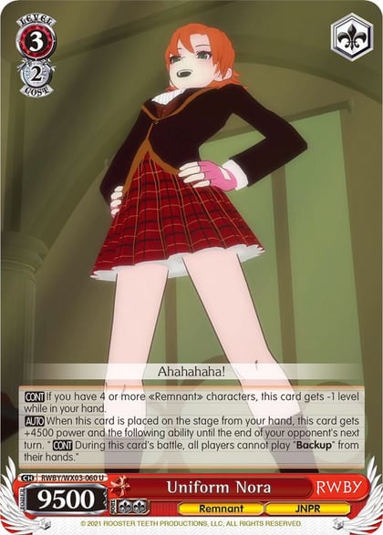 Uniform Nora, RWBY RWBY/WX03-060 U