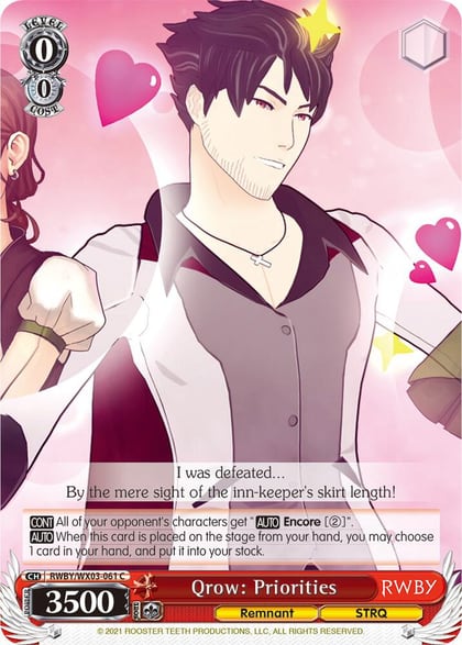 Qrow: Priorities, RWBY RWBY/WX03-061 C