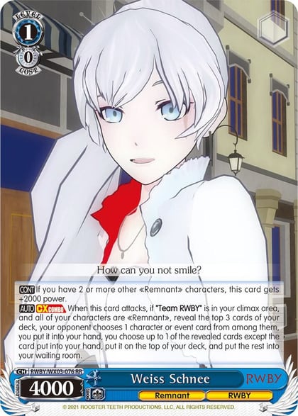 Weiss Schnee, RWBY RWBY/WX03-076 RR