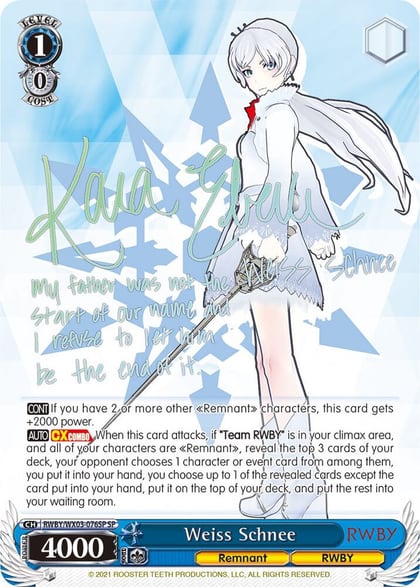 Weiss Schnee (SP), RWBY RWBY/WX03-076SP SP