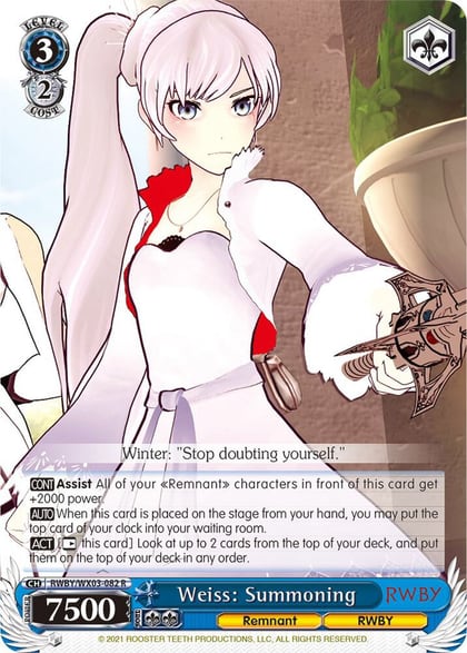 Weiss: Summoning, RWBY RWBY/WX03-082 R
