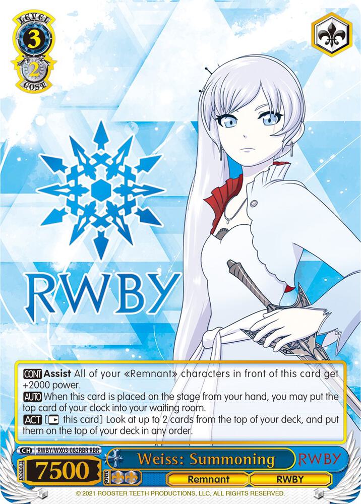 Weiss: Summoning (RBR), RWBY RWBY/WX03-082RBR RBR