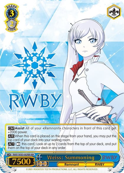 Weiss: Summoning (RBR), RWBY RWBY/WX03-082RBR RBR