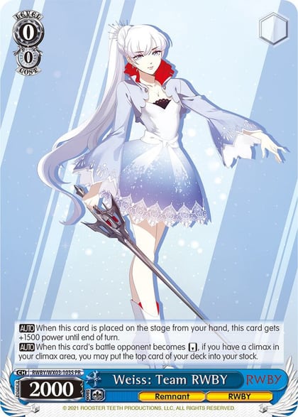 Weiss: Team RWBY (Alternate Art), RWBY RWBY/WX03-103S PR