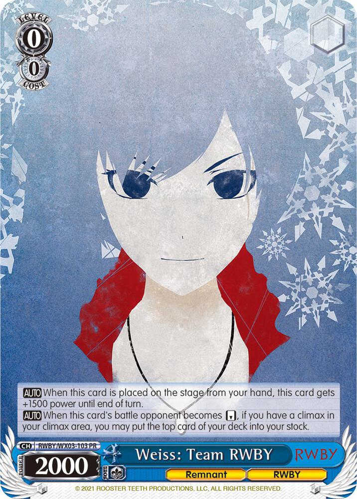 Weiss: Team RWBY, RWBY RWBY/WX03-103 PR