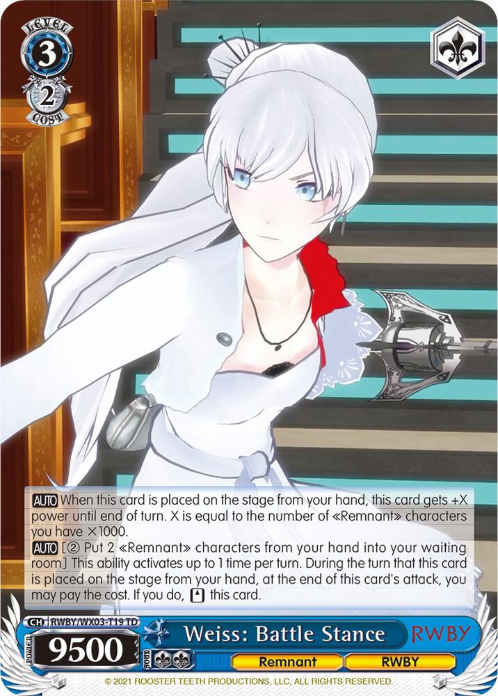 Weiss: Battle Stance, RWBY RWBY/WX03-T19 TD
