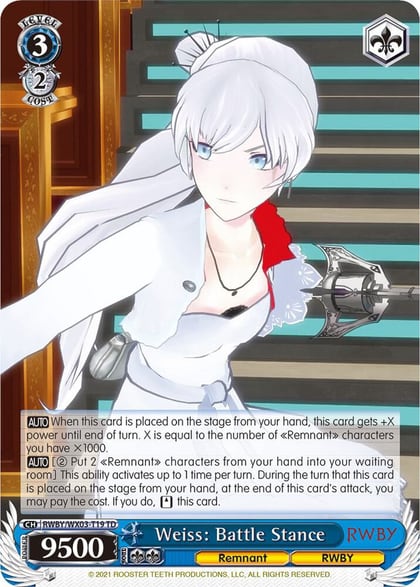 Weiss: Battle Stance, RWBY RWBY/WX03-T19 TD