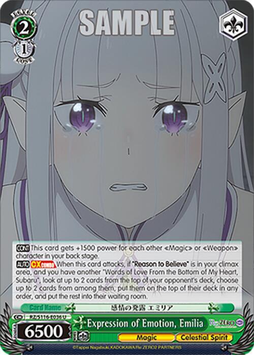 Expression of Emotion, Emilia, Re:ZERO -Starting Life in Another World- Vol.3 RZ/S116-E036
