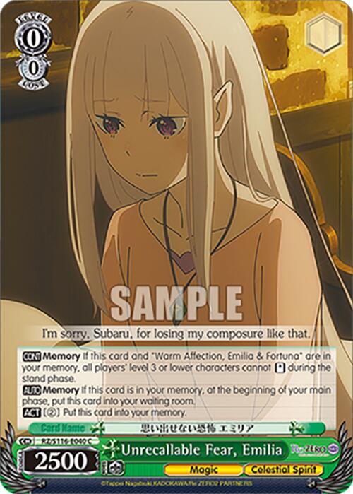 Unrecallable Fear, Emilia, Re:ZERO -Starting Life in Another World- Vol.3 RZ/S116-E040