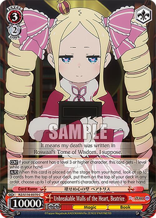 Unbreakable Walls of the Heart, Beatrice, Re:ZERO -Starting Life in Another World- Vol.3 RZ/S116-E070