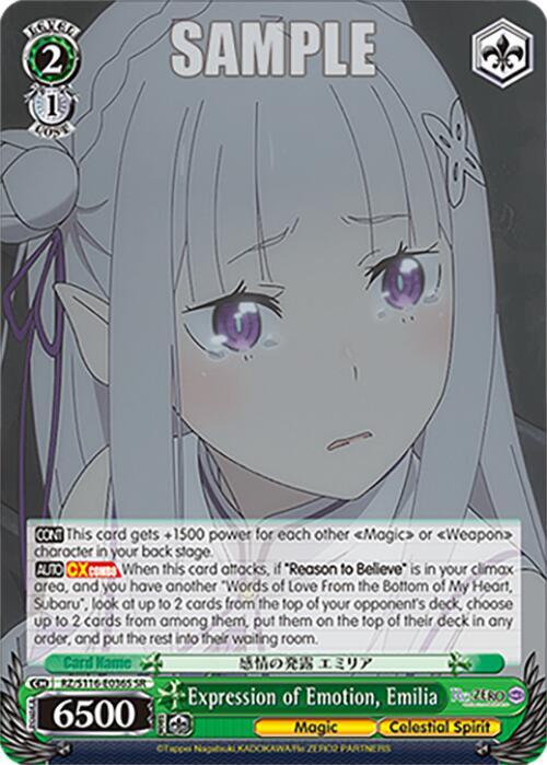 Expression of Emotion, Emilia (SR), Re:ZERO -Starting Life in Another World- Vol.3 RZ/S116-E036S