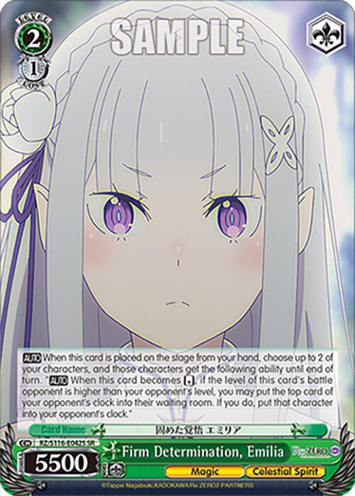 Firm Determination, Emilia (SR), Re:ZERO -Starting Life in Another World- Vol.3 RZ/S116-E042S