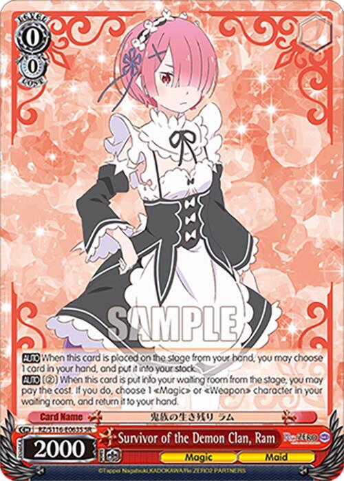 Survivor of the Demon Clan, Ram (SR), Re:ZERO -Starting Life in Another World- Vol.3 RZ/S116-E063S