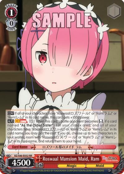 Roswaal Mansion Maid, Ram, Re:ZERO RZ/S46-E032 RR