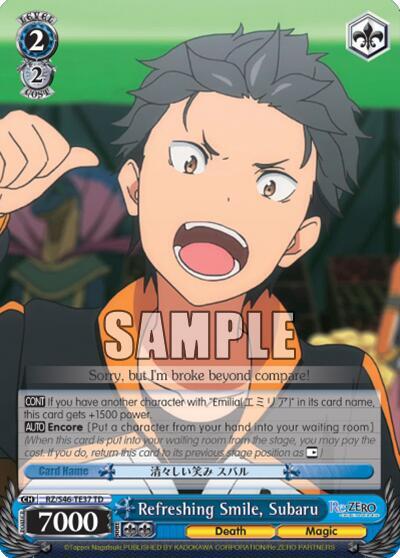 Refreshing Smile, Subaru, Re:ZERO RZ/S46-TE37 TD