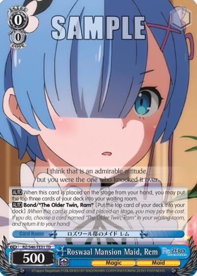 Roswaal Mansion Maid, Rem, Re:ZERO RZ/S46-TE31 TD