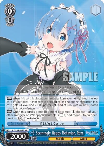 Seemingly Happy Behavior, Rem, Re:ZERO Vol.2 RZ/S55-E057 RR