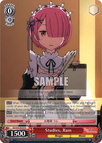Studies, Ram, Re:ZERO Vol.2 RZ/S55-E030 R
