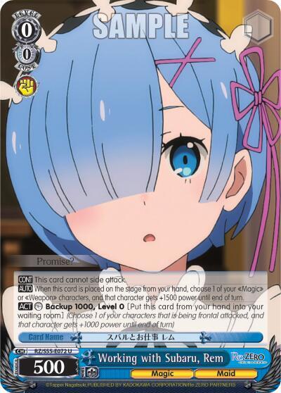 Working with Subaru, Rem, Re:ZERO Vol.2 RZ/S55-E072 U