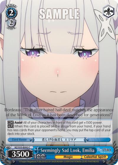 Seemingly Sad Look, Emilia, Re:ZERO Vol.2 RZ/S55-E092 C